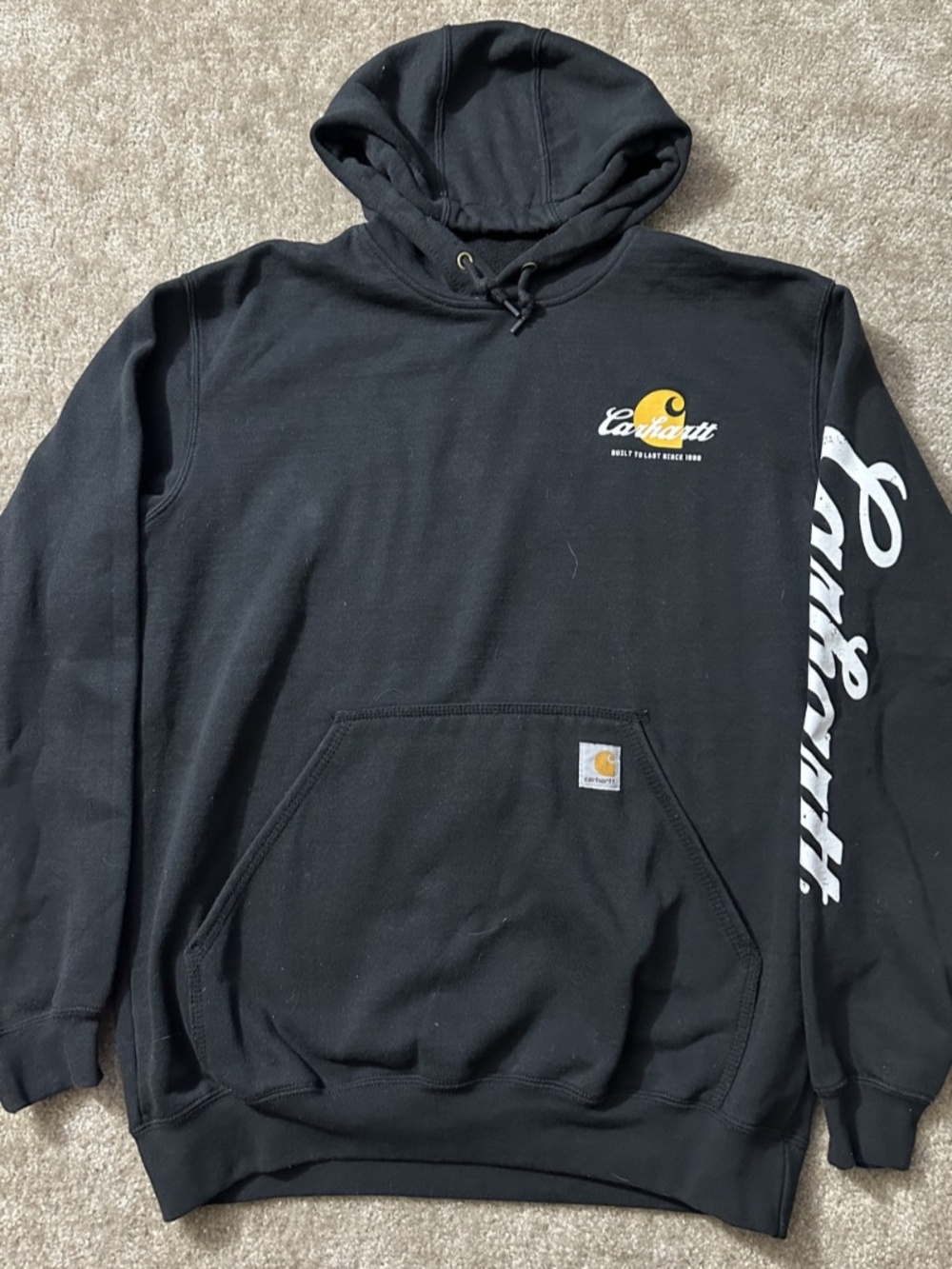Carhartt Medium Men's Midweight Logo Sleeve Graphic Sweatshirt -black